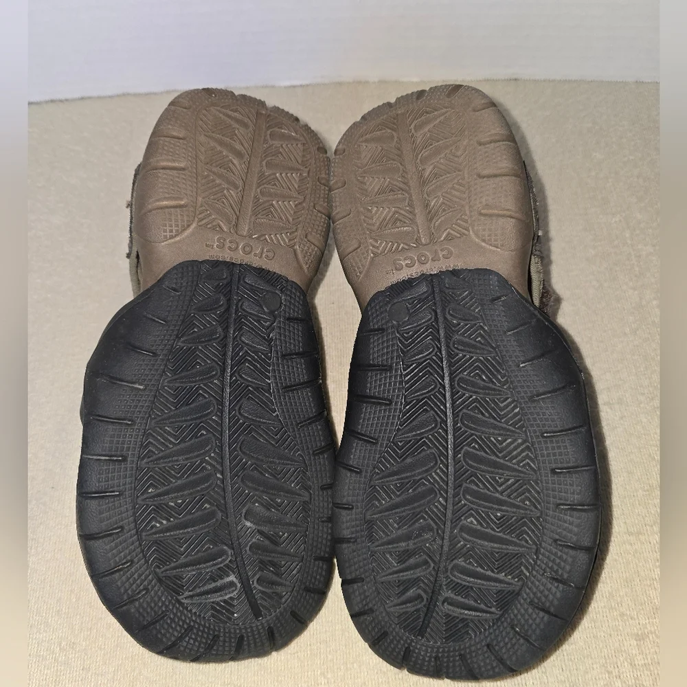Crocs Men's Swiftwater Walnut/Khaki Fisherman Sandals in size M8